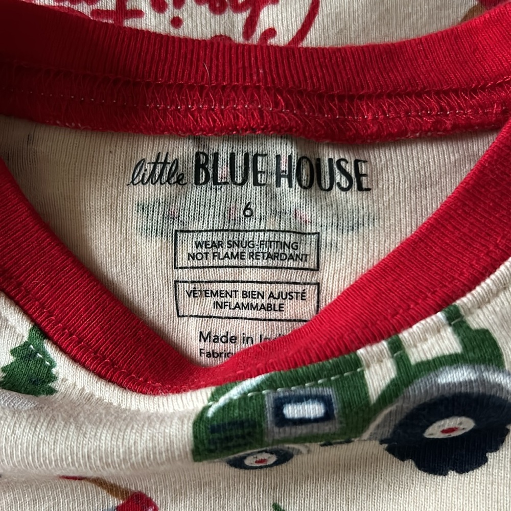 Little Blue House Kids Boys Country Christmas Red Truck Pajama Set Size 6 - Picture 2 of 8